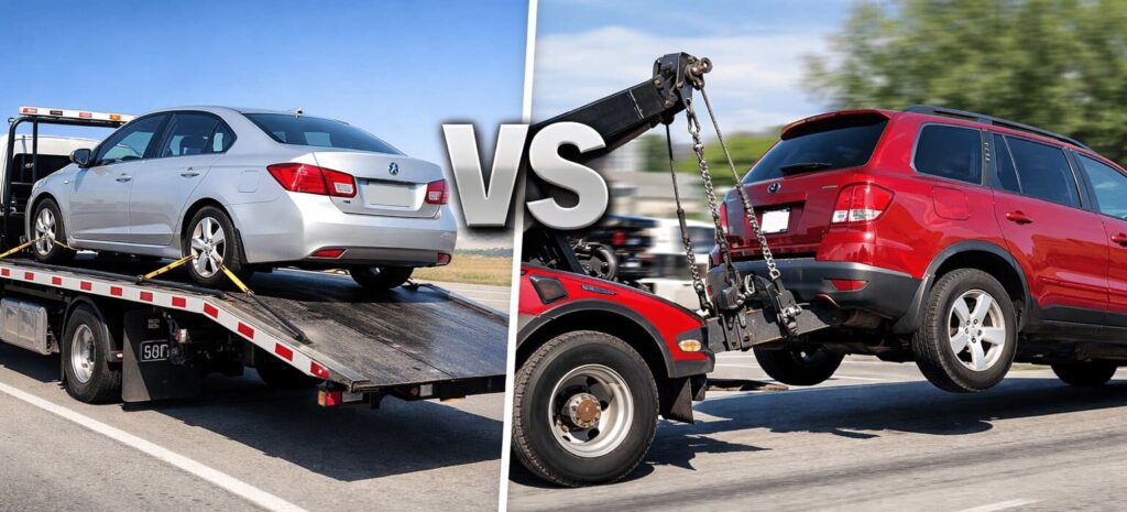 Flatbed vs. Hook Towing Image